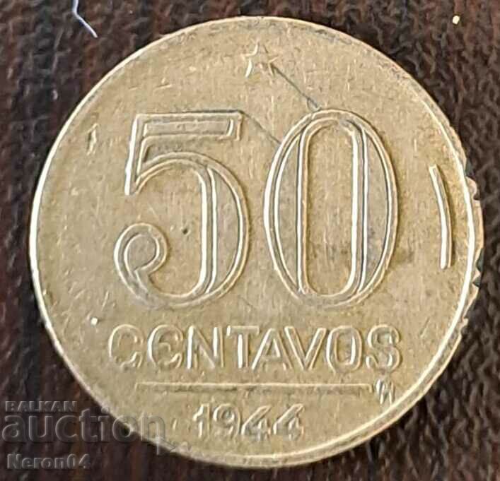 50 centavos 1944, Brazilia 50 centavos 1944, Brazilia