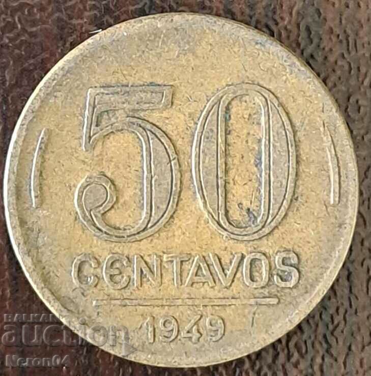 50 centavos 1949, Brazil