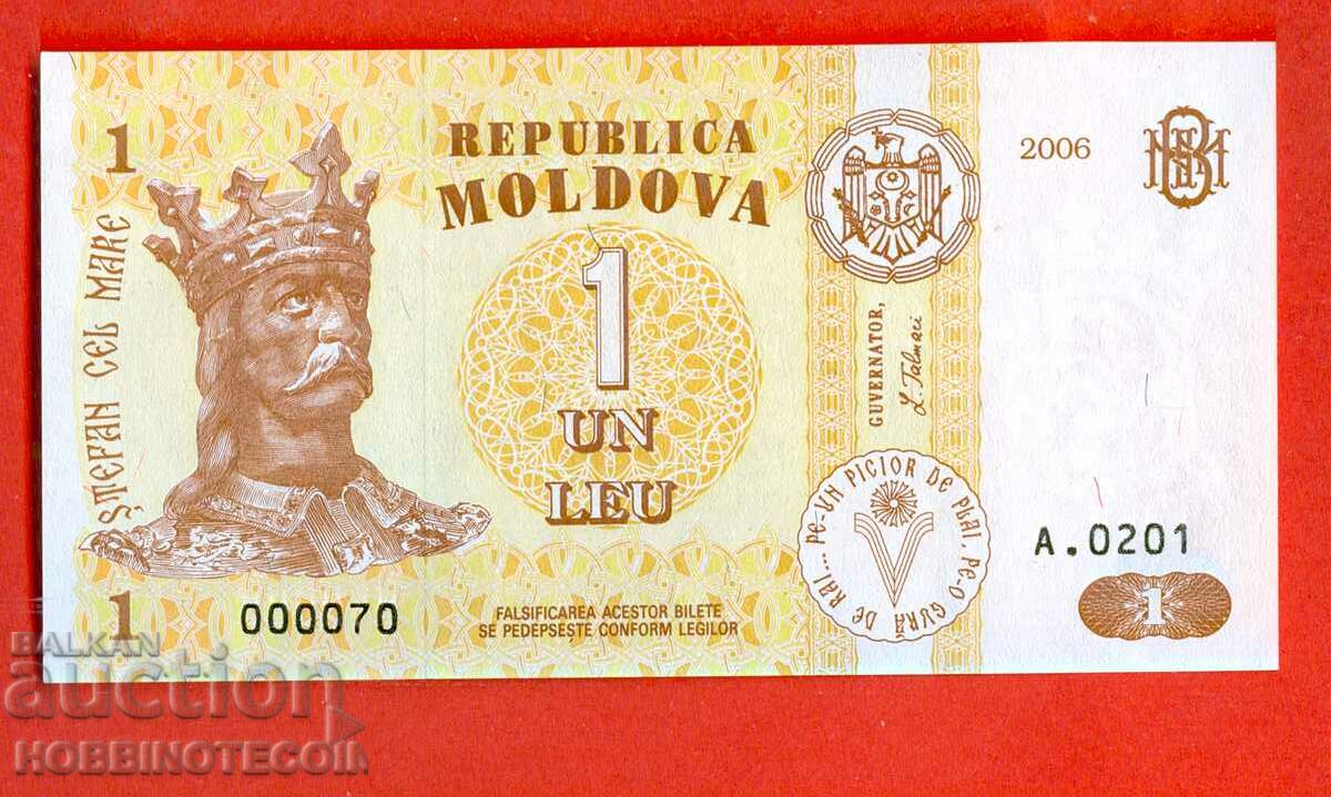 MOLDOVA MOLDOVA 1 Leu issue issue 2006 - 000070 NEW UNC