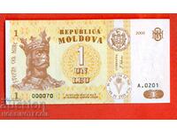 МОЛДОВА MOLDOVA 1 Леу емисия issue 2006 - 000070 НОВА UNC