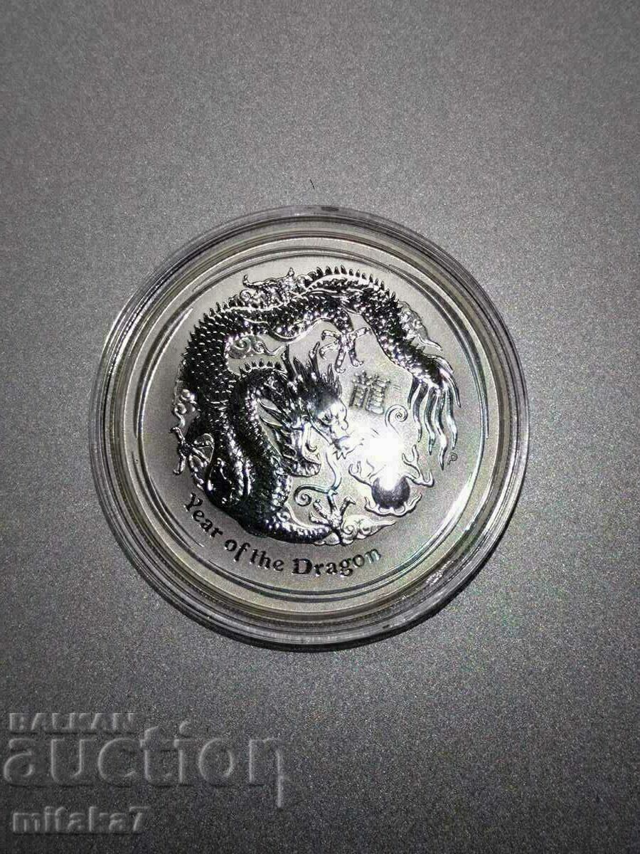Moneda de argint Dragon, 1 oz, Australia, 2012