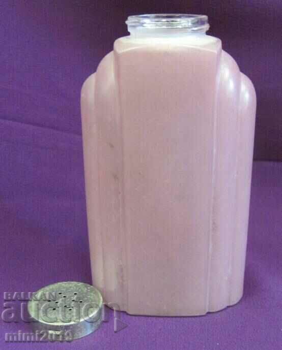 Vintich Art Deco Glass Powder Bottle Marked with price 54.00 BGN | € 27.61