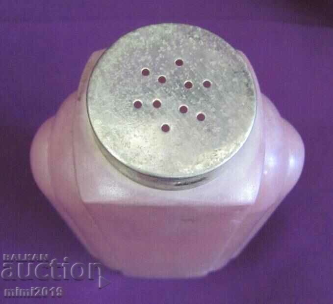 Auction  Vintich Art Deco Glass Powder Bottle Marked