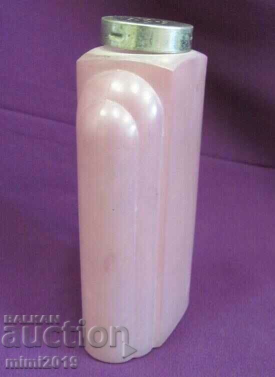 Delivery of Vintich Art Deco Glass Powder Bottle Marked