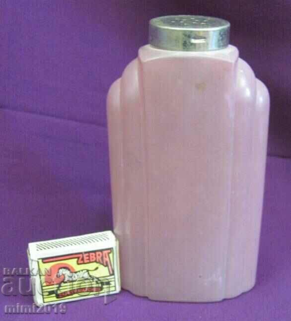 Vintich Art Deco Glass Powder Bottle Marked - 7