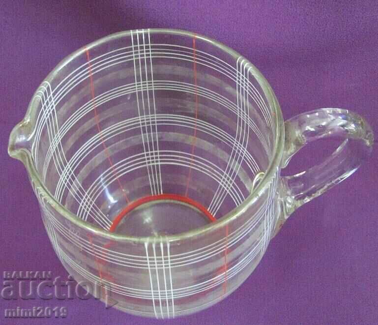 Vintich Art Deco Large Crystal Glass Jug - 5 Vintich Art Deco Large Crystal Glass Jug - 5