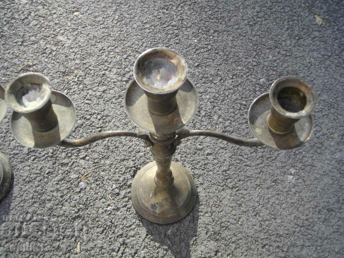 OLD SILVER PLATED MASSIVE CANDLESTICKS with price 220.00 BGN | € 112.48 OLD SILVER PLATED MASSIVE CANDLESTICKS with price 220.00 BGN | € 112.48