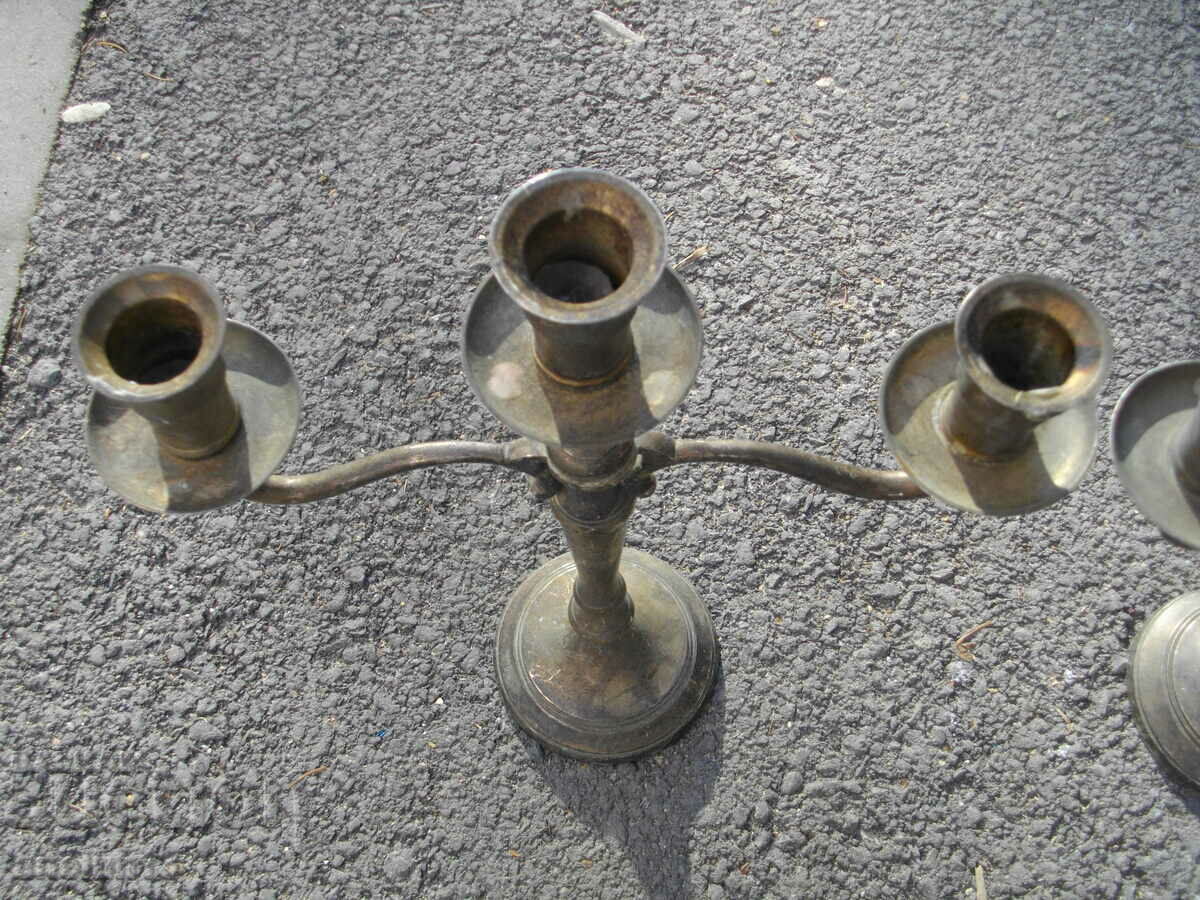 Auction OLD SILVER PLATED MASSIVE CANDLESTICKS Auction OLD SILVER PLATED MASSIVE CANDLESTICKS