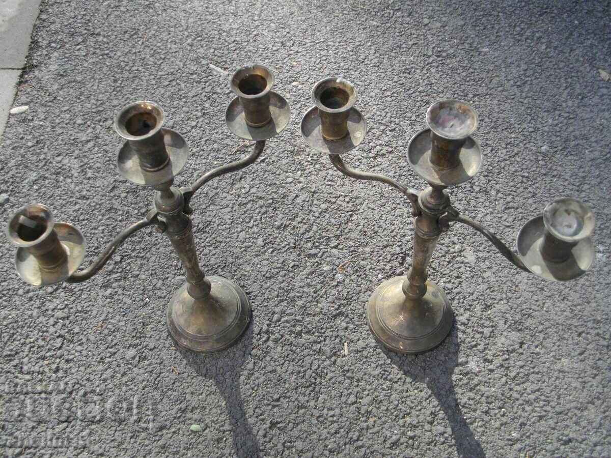 Delivery of OLD SILVER PLATED MASSIVE CANDLESTICKS Delivery of OLD SILVER PLATED MASSIVE CANDLESTICKS