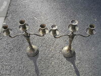 OLD SILVER PLATED MASSIVE CANDLESTICKS