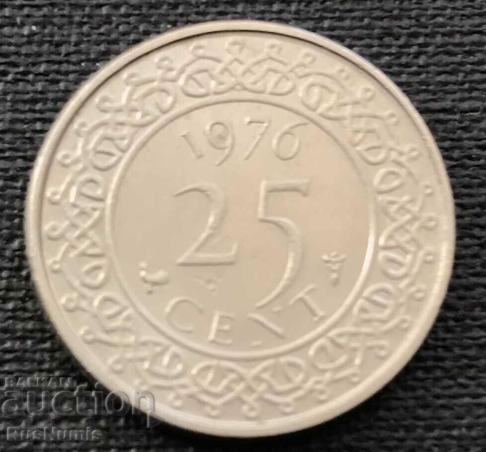 Σουρινάμ. 25 σεντς 1976 UNC.