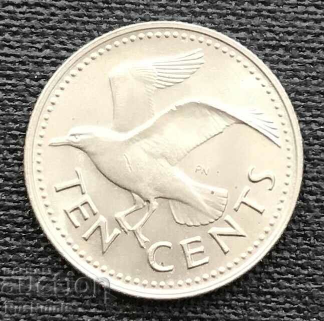 Barbados. 10 cents 1973 UNC.
