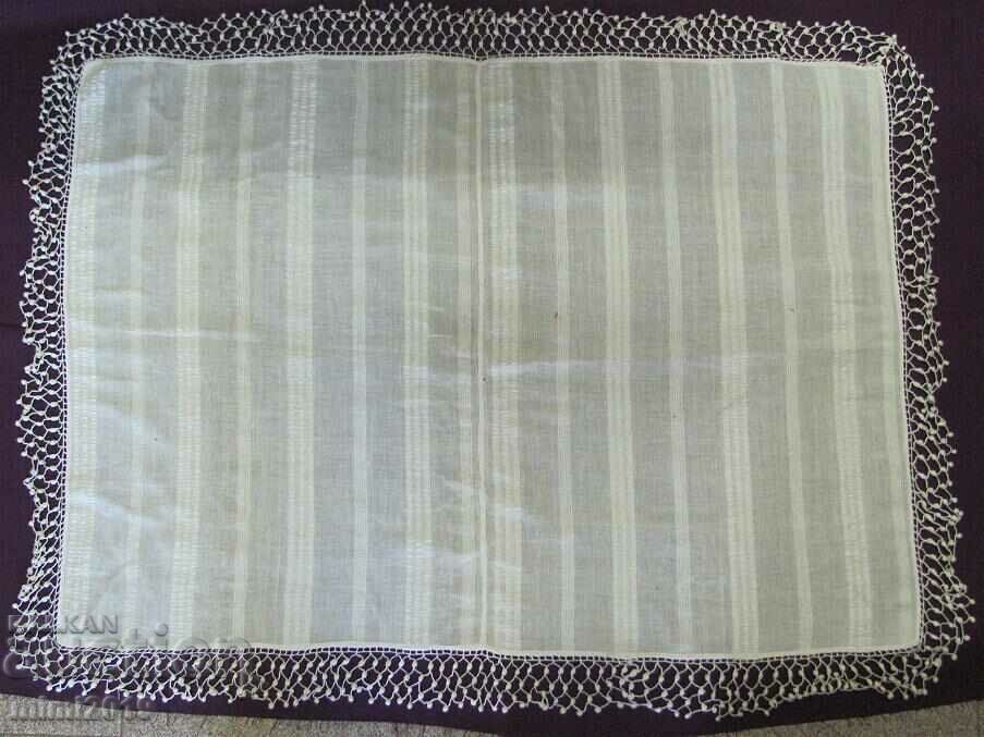 19 век Кенарена Покривка ръчно плетена дантела