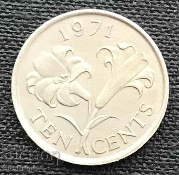 Βερμούδα. 10 σεντς 1971 UNC.