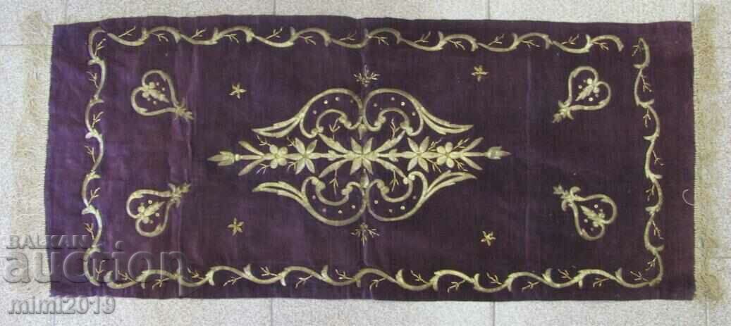 19th Century Gold Tinsel Velvet Jewish Shroud