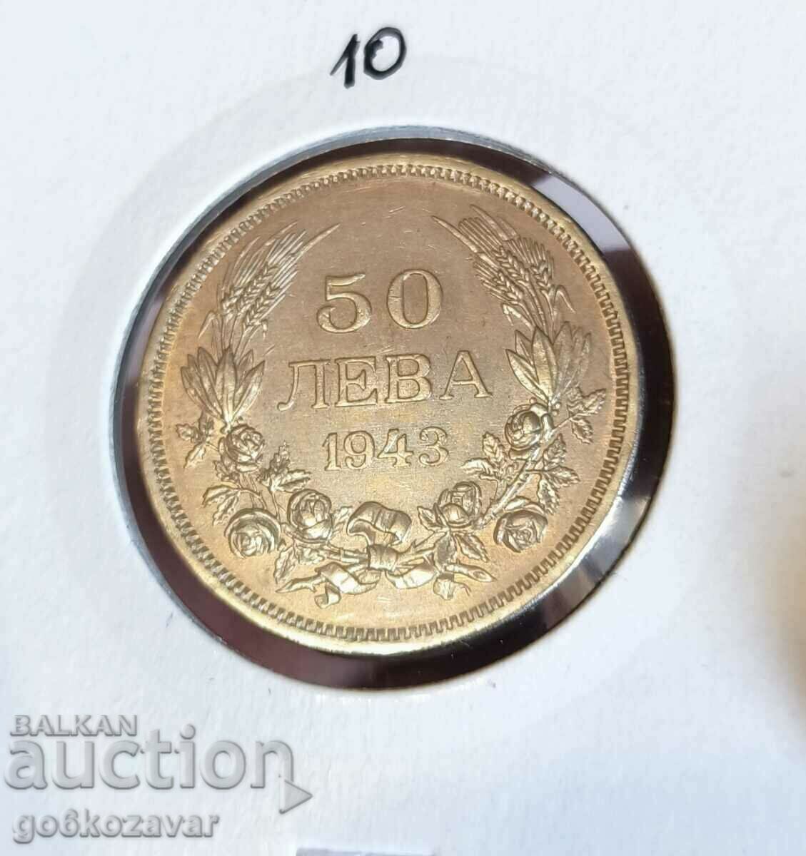 Bulgaria 50 BGN 1943 Top coin!