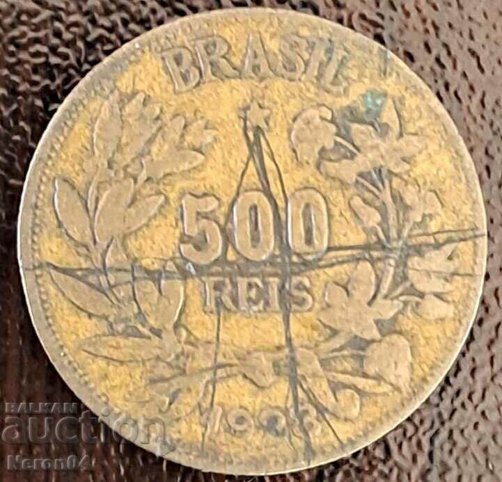 500 reis 1928, Brazil