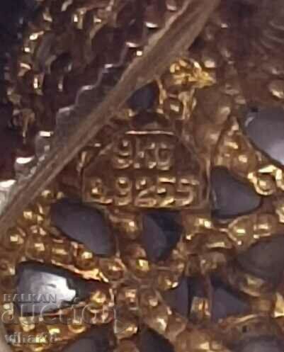 Ring with pearls, rubies, diamonds - made of 9 carat gold and - 6