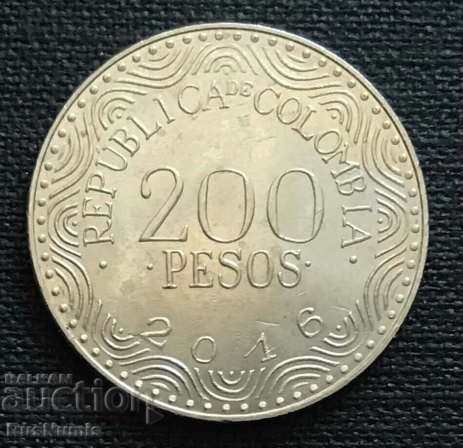 Колумбия. 200 песос 2016 г. UNC.