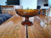 Old glass fruit bowl, bowl