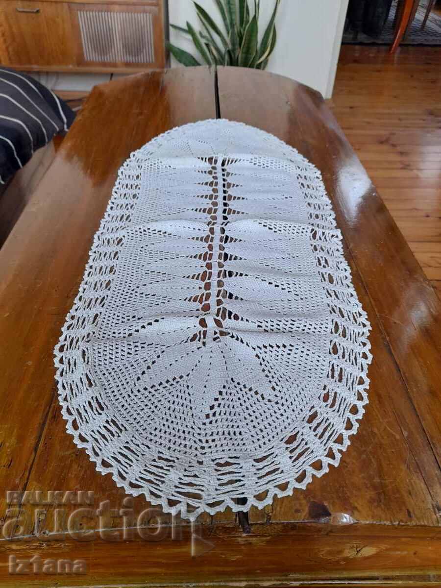 Old knitted tablecloth