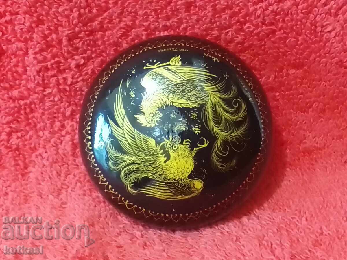 Old box of papier-mâché drawing Cockfight by Holly Tosheva - 7 Old box of papier-mâché drawing Cockfight by Holly Tosheva - 7