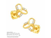 9K Yellow Gold Earrings - Sparkling Celtic Knot