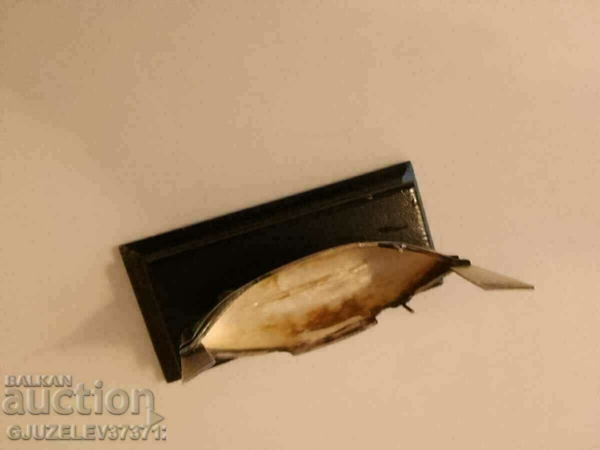 English ship on a wooden stoic made of sterling silver, 925 - 6 English ship on a wooden stoic made of sterling silver, 925 - 6