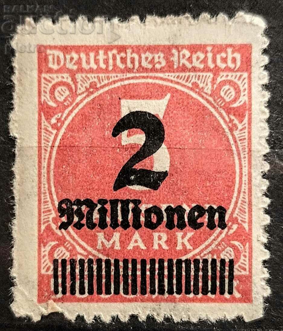 Ваймарска република Германска империя 1923 г. Надпечатана ..