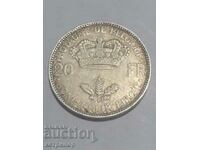 20 франка Белгия 1935 г сребърна