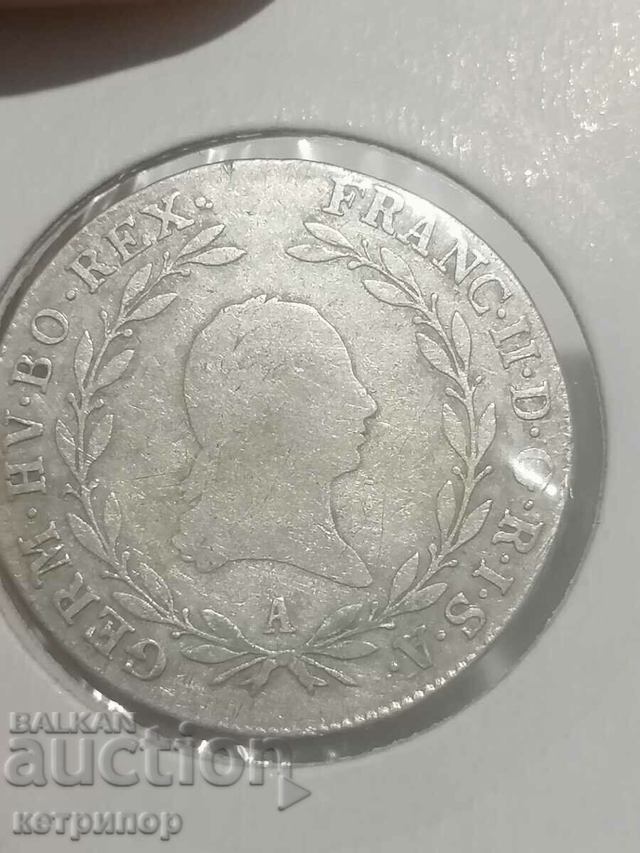 20 Kreuzer Austria Hungary 1803 A silver with price 58.00 BGN | € 29.65