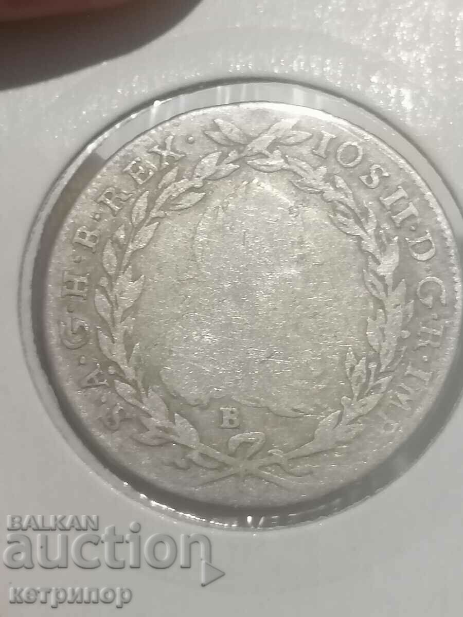 20 Kreuzer Austria Hungary 1783 In silver with price 52.00 BGN | € 26.59 20 Kreuzer Austria Hungary 1783 In silver with price 52.00 BGN | € 26.59