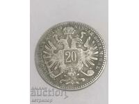 20 кройцера Австро Унгария 1869 г сребърна