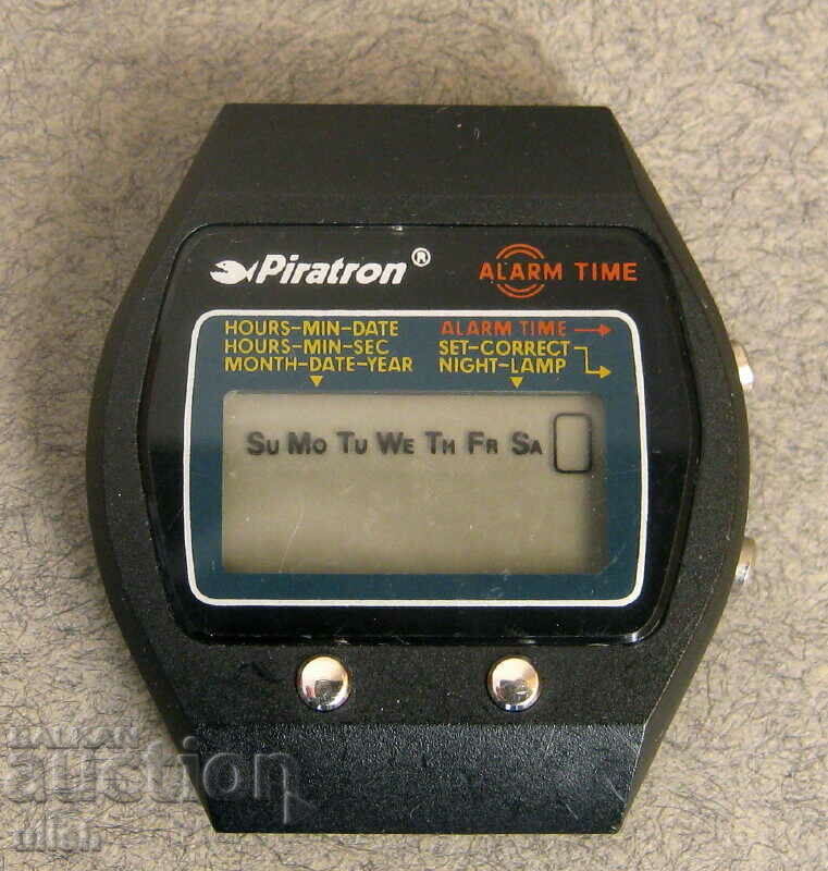 Ceas de mână LCD cu alarmă Piratron