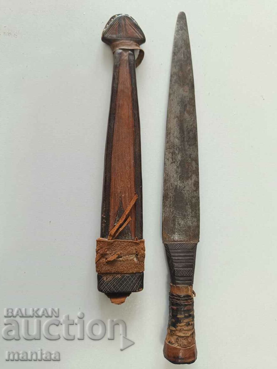 Old African forged dagger 32 cm