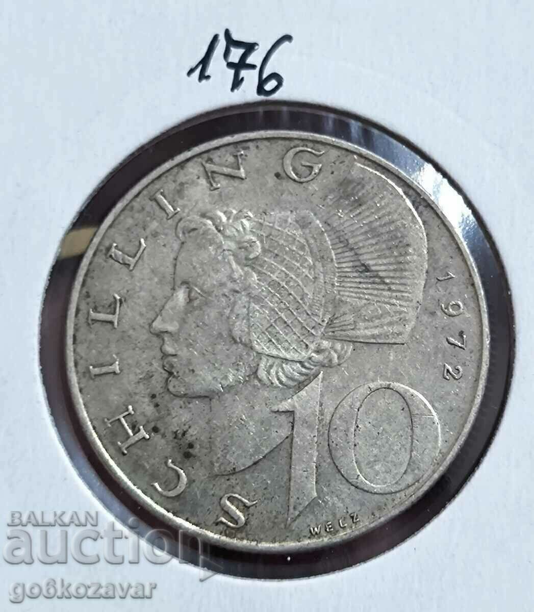 Austria 10 Shillings 1972 Silver! Austria 10 Shillings 1972 Silver!
