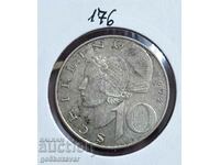 Austria 10 Shillings 1972 Silver!