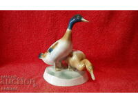 Old porcelain figure Pair of Ducklings marked Hungary