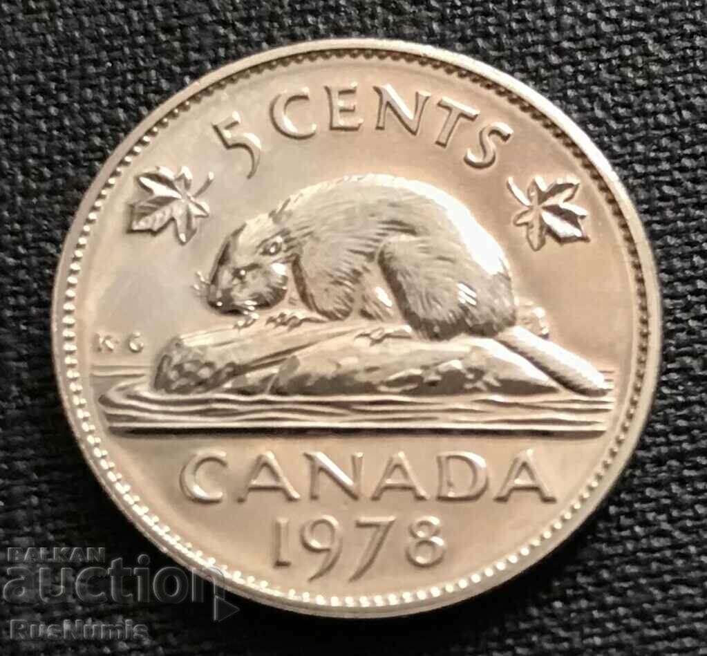Канада. 5 цента 1978 г. UNC.