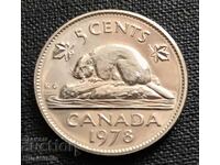 Canada. 5 cents 1978 UNC.