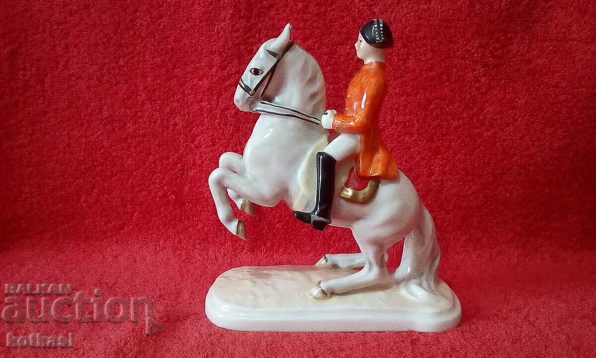 Old porcelain figure Horse Jockey Horseman Cavalry Goebel