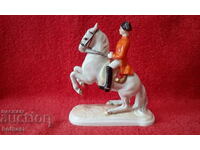 Figurină veche din porțelan Cal Jocheu Călăreț Cavalerie Goebel