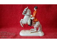 Old porcelain figure Horse Jockey Horseman Cavalry Goebel