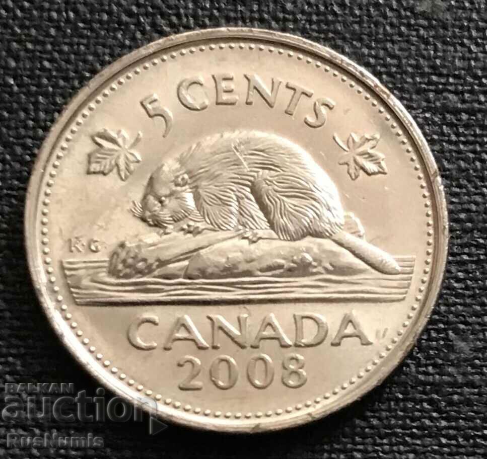 Canada. 5 cents 2008 UNC.