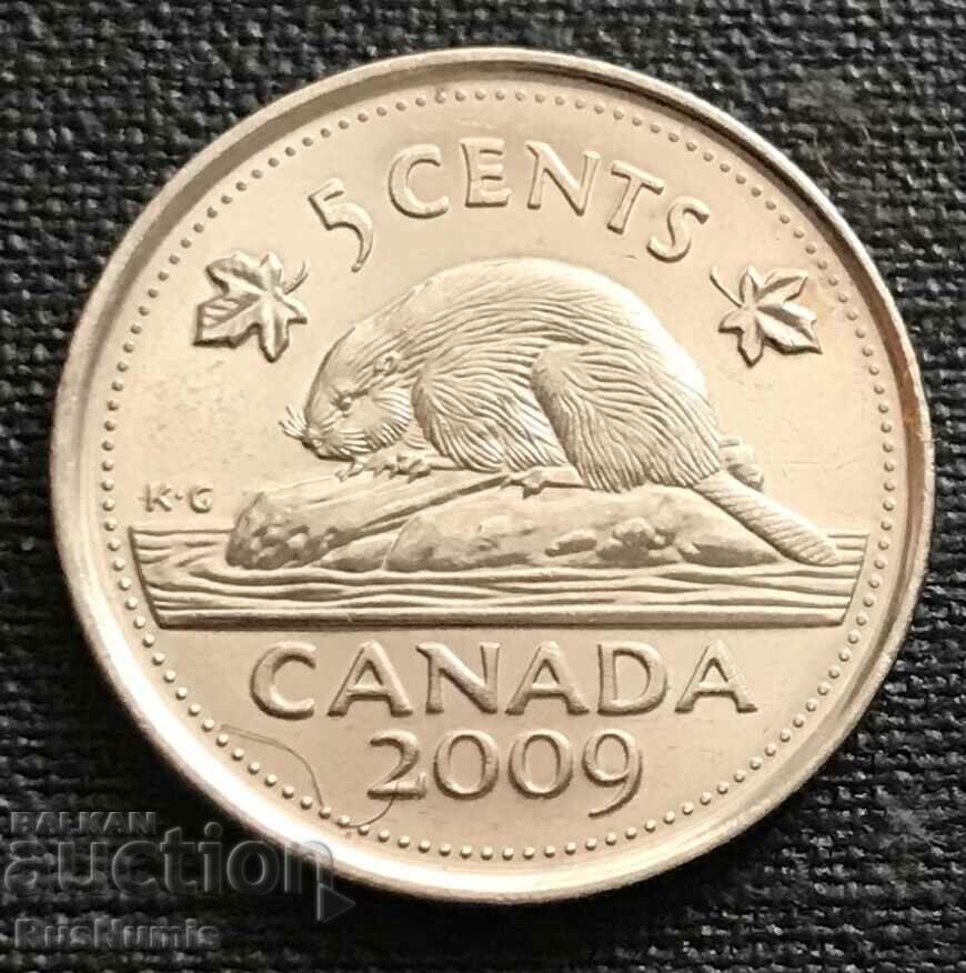 Канада. 5 цента 2009 г. UNC.