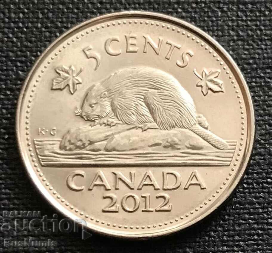 Canada. 5 cents 2012 UNC.