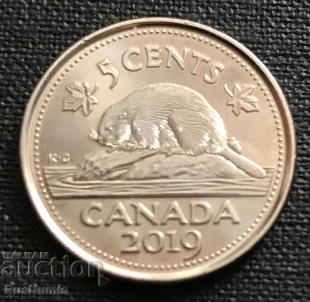 Canada. 5 cents 2019 UNC.