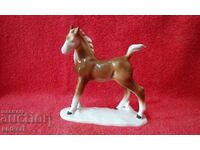Old porcelain figure of a small Horse GDR GDR Silesia