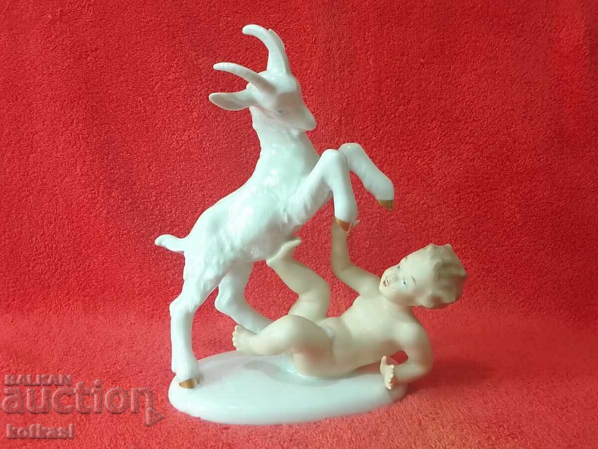 Old porcelain figure Kid Goat Yare Wilendorf with price 285.50 BGN | € 145.97 Old porcelain figure Kid Goat Yare Wilendorf with price 285.50 BGN | € 145.97