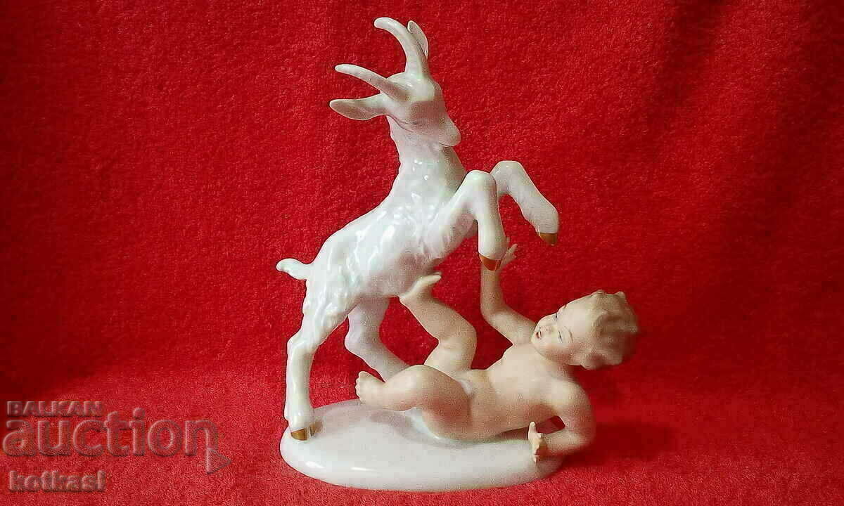 Old porcelain figure Kid Goat Yare Wilendorf